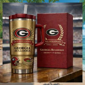 Georgia Bulldogs 134th Anniversary Gold Tumbler, 1892 2026