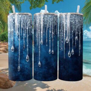 Glamorous Glitter Drip Skinny Tumbler