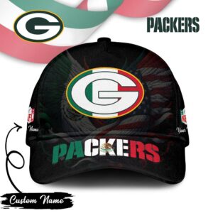 Green Bay Packers Custom Name Hat with Mexican Flag Graphic