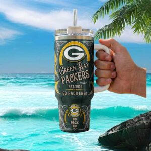 Green Bay Packers Est. 1919 Go Pack Go 40oz Stainless Steel Tumbler