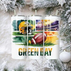 Green Bay Packers Football Sublimated Tumbler