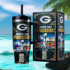 Green Bay Packers Go Pack Go Super Bowl 2026 Limited Edition Tumbler