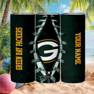 Green Bay Packers Nfl Zipper Football Logo Custom Name Tumbler