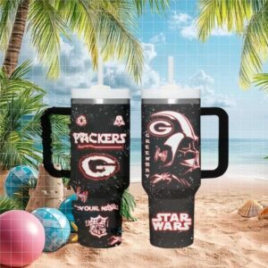 Green Bay Packers Star Wars Darth Vader Neon Custom Tumbler