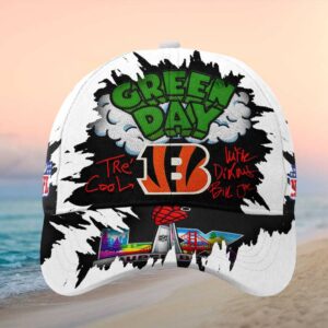Green Day x Cincinnati Bengals NFL Super Bowl LVIII Custom Hat.jfif