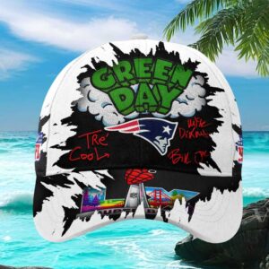 Green Day x New England Patriots NFL Super Bowl LVIII Custom Hat.jfif
