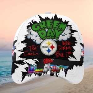 Green Day x Pittsburgh Steelers NFL Super Bowl LVIII Custom Hat.jfif