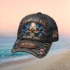 Old Fuckers Club Red Splatter Blood Design Skull and Cross Biker Hat Old Fuckers Club Red Splatter Blood Design Skull and Cross Biker Hat