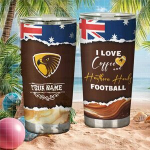 Hawthorn Hawks Afl Coffee Football Custom Name Tumbler