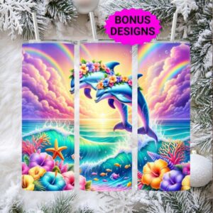 Hibiscus & Harmony Dolphin Tumbler