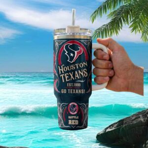 Houston Texans Est. 1999 Battle Red Fan 40oz Insulated Tumbler