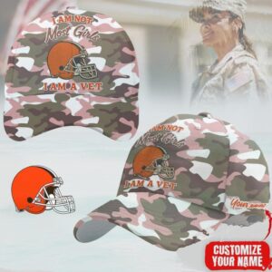 I Am Not Most Girls I Am A Vet Pink Camo Football Cap
