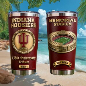 Indiana Hoosiers 138th Anniversary Memorial Stadium Commemorative Travel Tumbler