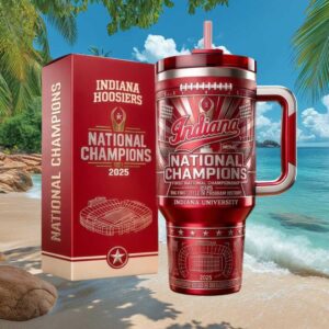 Indiana Hoosiers 2025 National Champions Commemorative 40oz Tumbler with Box