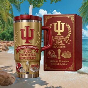 Indiana Hoosiers 2025 National Champions Football Edition Gold Insulated Tumbler