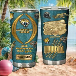 Jacksonville Jaguars 30th Anniversary Duuval Custom Name Tumbler