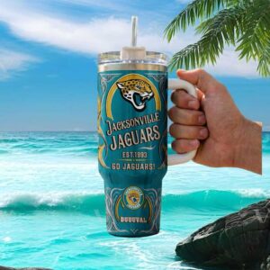 Jacksonville Jaguars Est. 1993 Duuuval Fan 40oz Handle Tumbler
