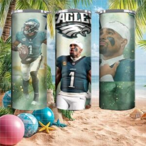 Jalen Hurts Philadelphia Eagles Player Stainless Steel Tumbler