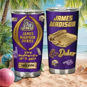 James Madison Dukes Jmu 53Rd Anniversary Custom Name Tumbler