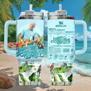 Jimmy Buffett Tribute Escapist Nutrition Label Tropical 40oz Tumbler