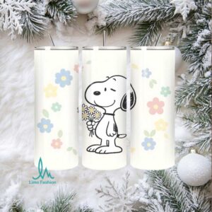 Just For You Snoopy Floral Skinny Tumbler