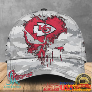Kansas City Chiefs Custom Camo Skull Football Hat