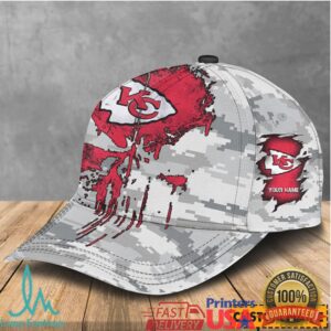 Kansas City Chiefs Custom Camo Skull Football Hat