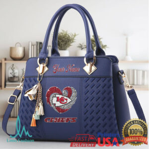Kansas City Chiefs Personalized Faux Leather Tote Bag