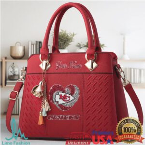 Kansas City Chiefs Personalized Faux Leather Tote Bag
