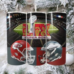 Kansas City Chiefs vs. Philadelphia Eagles Super Bowl LIX Commemorative Tumbler