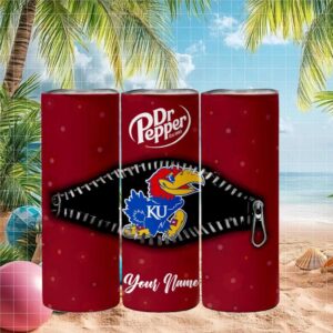 Kansas Jayhawks Dr Pepper Big 12 Zipper Tumbler Design