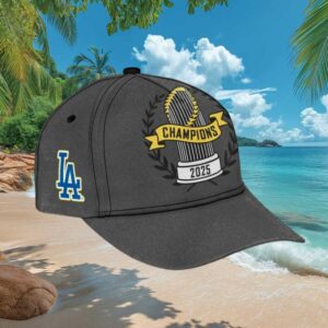 LA Dodgers 2025 World Series Champions Trophy Wreath Minimalist Cap