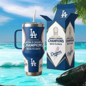 LA Dodgers Back to Back World Series Champions 2024 2025 Commemorative Tumbler