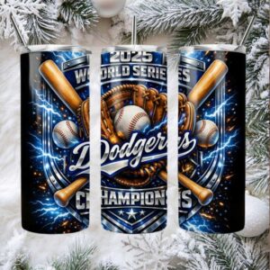 LA Dodgers World Series 2025 CHAMPIONS Laser Engraved Tumbler