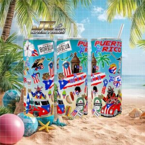 La Isla Del Encanto Puerto Rico Boricua Stainless Steel Insulated Tumbler