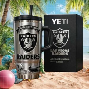 Las Vegas Raiders Allegiant Stadium Edition Established 1960 Yeti Tumbler