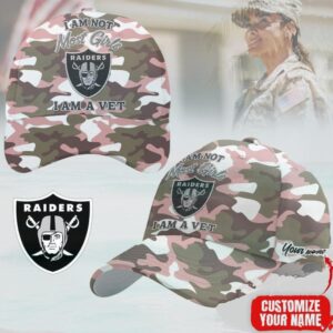 Las Vegas Raiders Military Veteran Themed Customizable Camo Cap