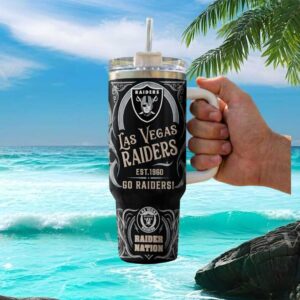 Las Vegas Raiders Raider Nation 40oz Stainless Steel Tumbler Est 1960
