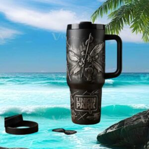 Linkin Park Hybrid Theory 3D Embossed Matte Black Rock Tumbler