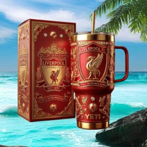 Liverpool FC Premier League Luxury 3D Red & Gold 40oz Tumbler
