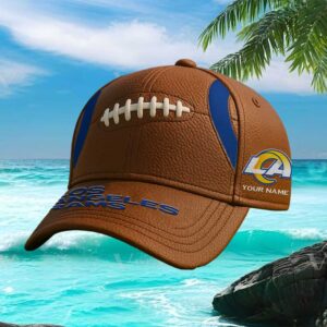Los Angeles Rams Personalized Football Texture Graphic Hat