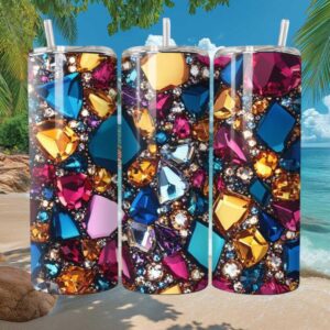 Luxury Multi Colored Stone Tumbler