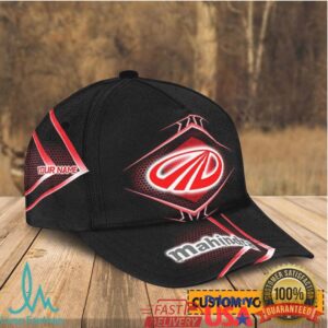 Mahindra Tractors Custom Name Black Red Cap