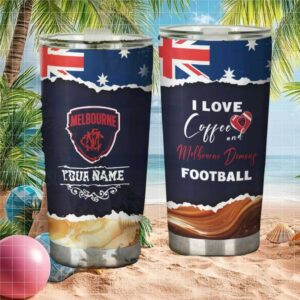 Melbourne Demons Afl Coffee Football Custom Name Tumbler