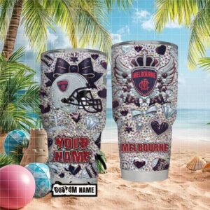 Melbourne Football Club Custom Name Rhinestone Glitter Style Design