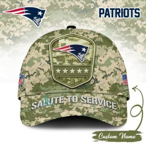 Men's New Era Camo New England Patriots 2025 Salute to Service 39THIRTY Flex Hat