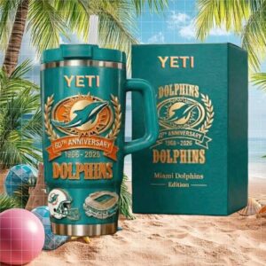 Miami Dolphins 60th Anniversary 1966 2026 Limited Edition 40oz Tumbler