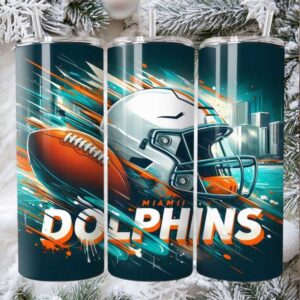 Miami Dolphins Action Graphic Stainless Steel Tumbler