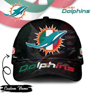 Miami Dolphins Logo Baseball Cap with Custom Name Option