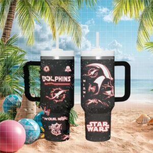 Miami Dolphins Star Wars Darth Vader Nfl Tumbler Design